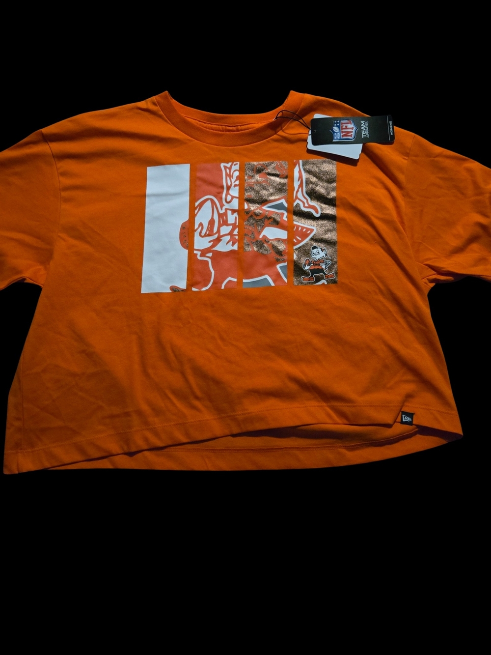 Cleveland Browns New Era Women's Cleveland Boxy Orange Boxy Tee T-Shirt